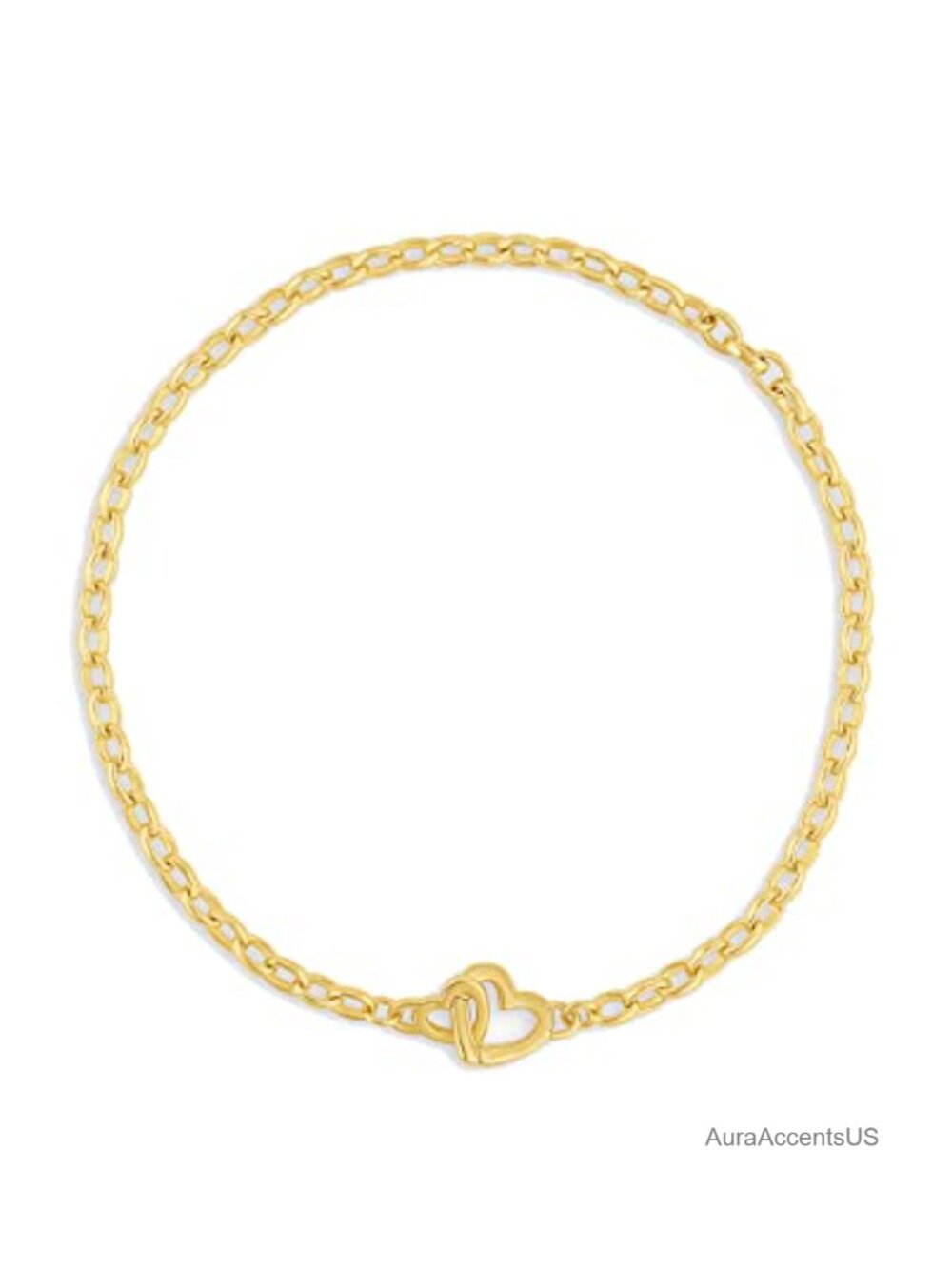 Parker Heart Mini Bracelet 18k Gold Plated Interlocking Heart Chain Bracelet